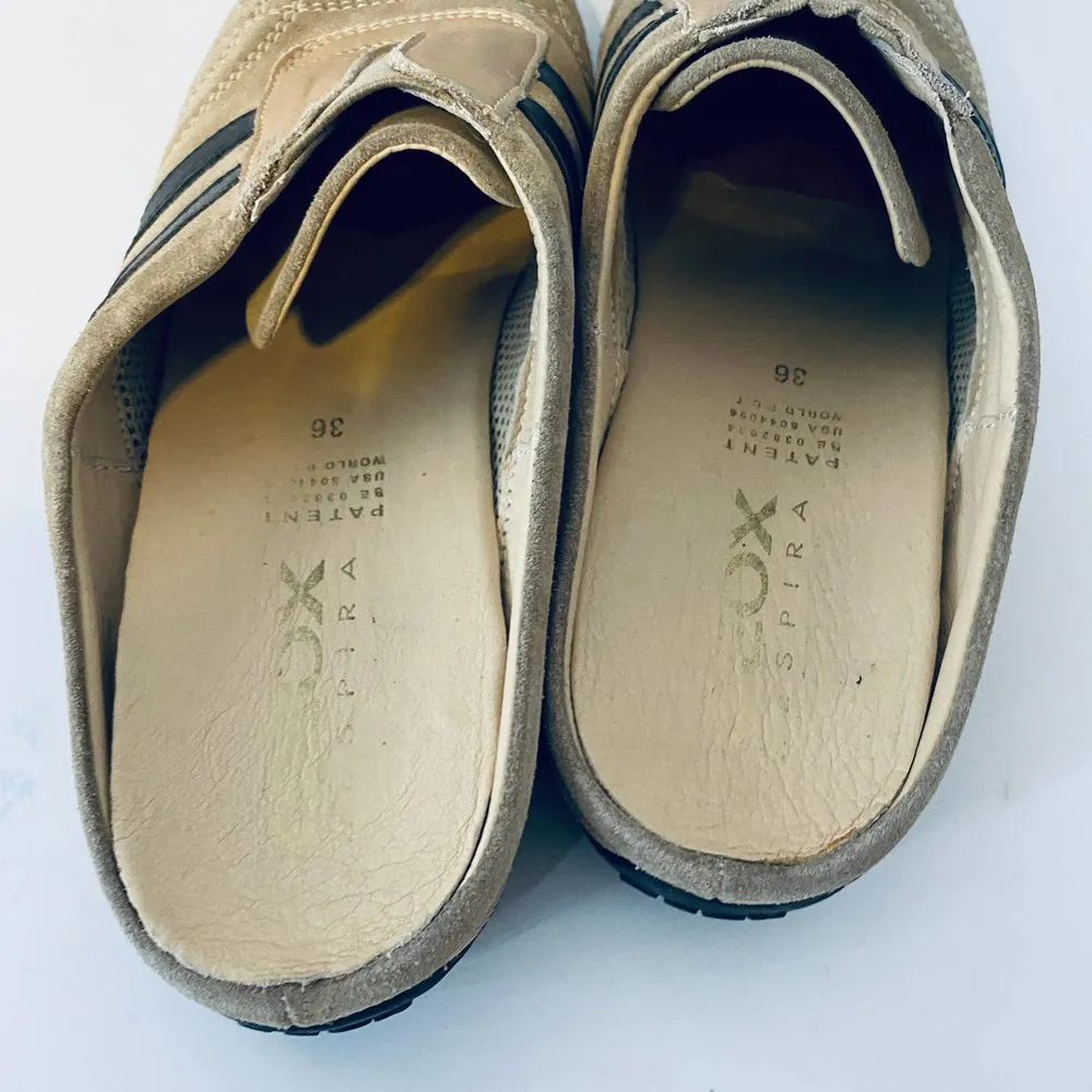 Geox Tan Comfort Suede Slip On Leather Loafer Shoes Size 36 - Image 4