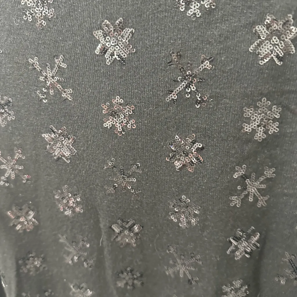 Talbots Black Lambswool Blend Holiday Snowflake Sweater no size tag see photos. - Image 3