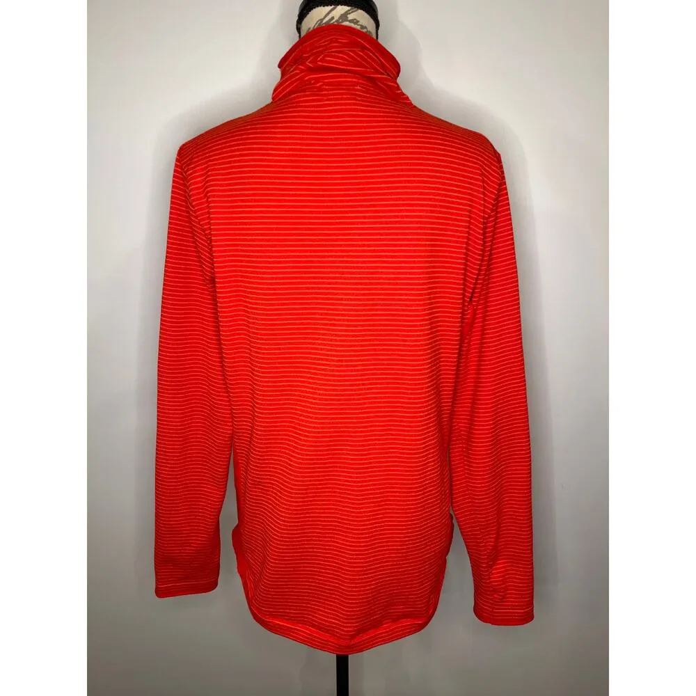 Duluth Trading Co S’no Sweat Coolmax knit funnel mock neck top sweater L Orange Size L - Image 2