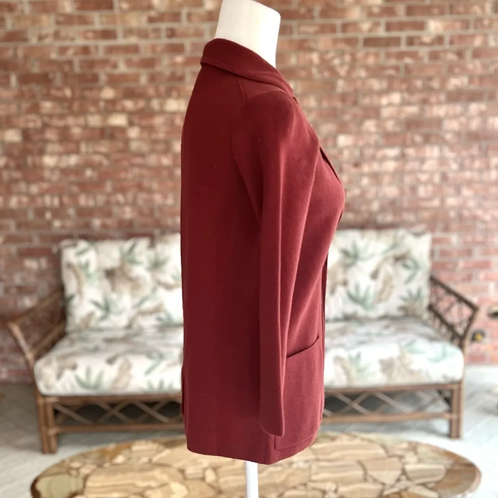 NWT J. Crew Factory Blazer Jacket Rust Knit Two Button PXXS Petite Stretch Red Size undefined - Image 11