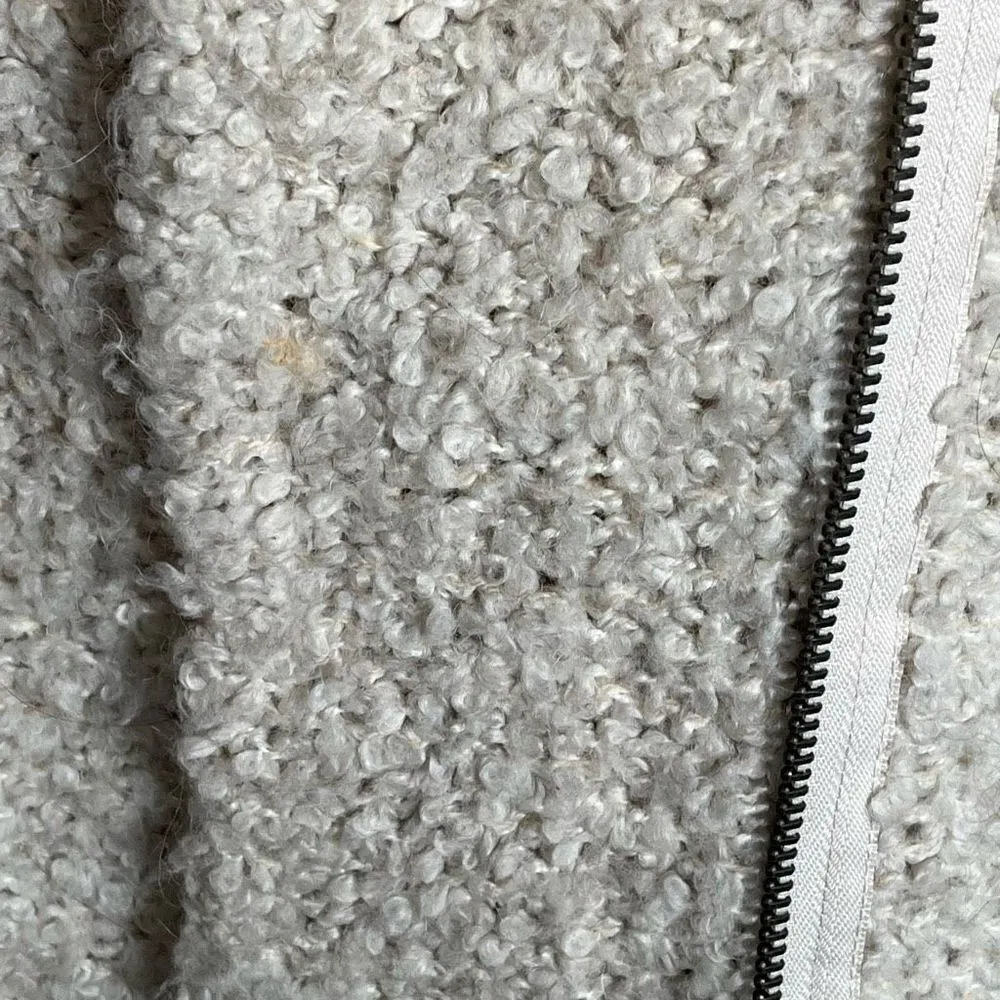 Free People Sz XS Oatmeal Boucle Jacket Fuzzy Cardigan Sweater - Image 12