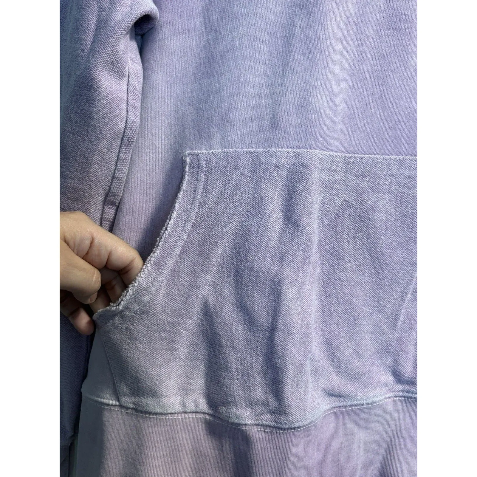 DANNIJO Lavender Tie Dye Crop Hoodie Size Small Soft Cotton Purple - Image 3