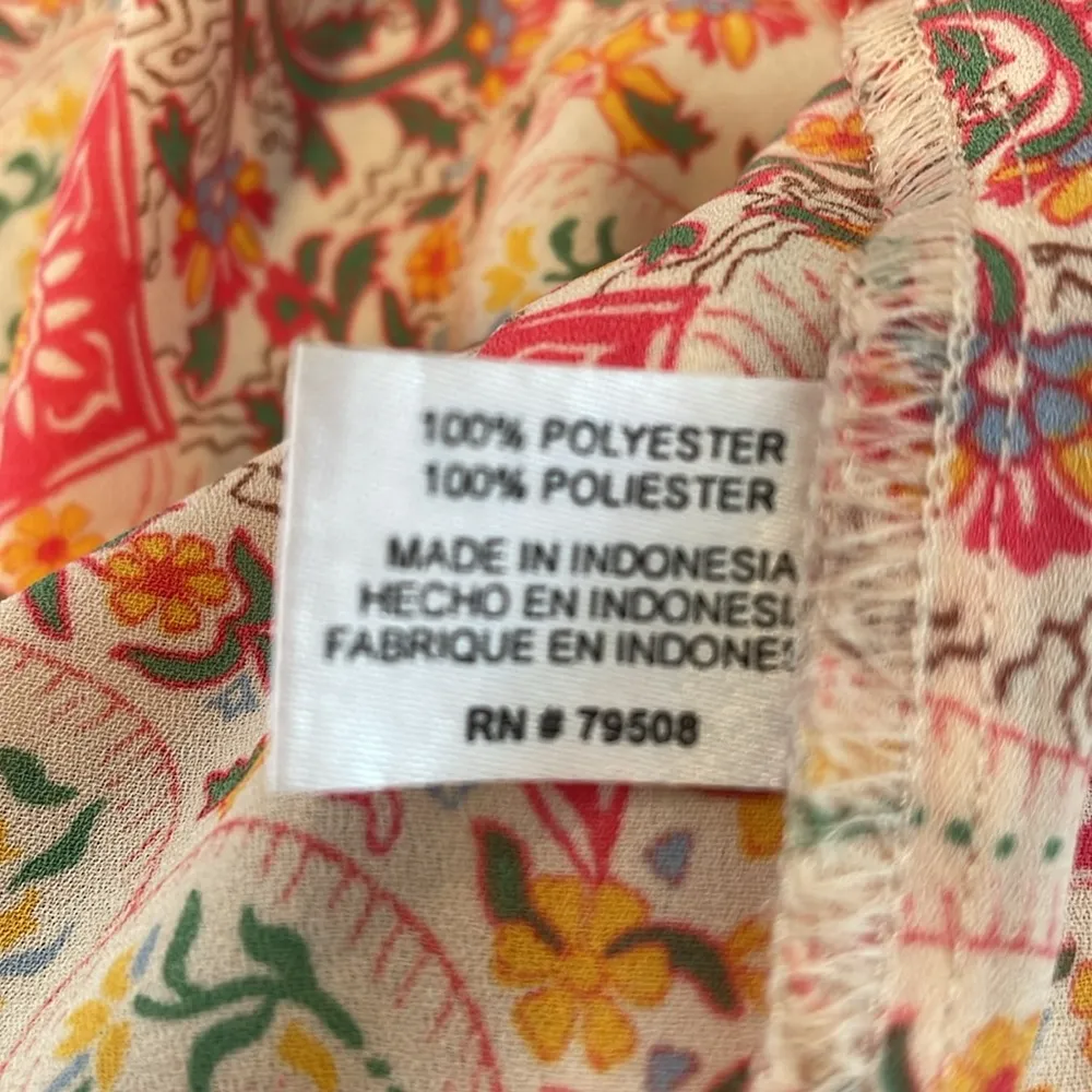 Violet + Claire boho orange print v neck loose fit sleeveless lightweight top - Image 8