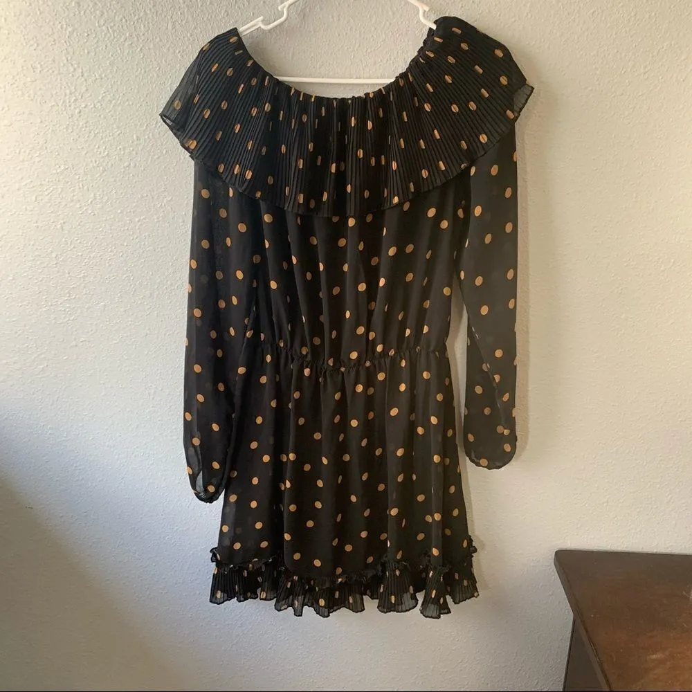 Off Shoulder Polka Dot Dress - Image 2