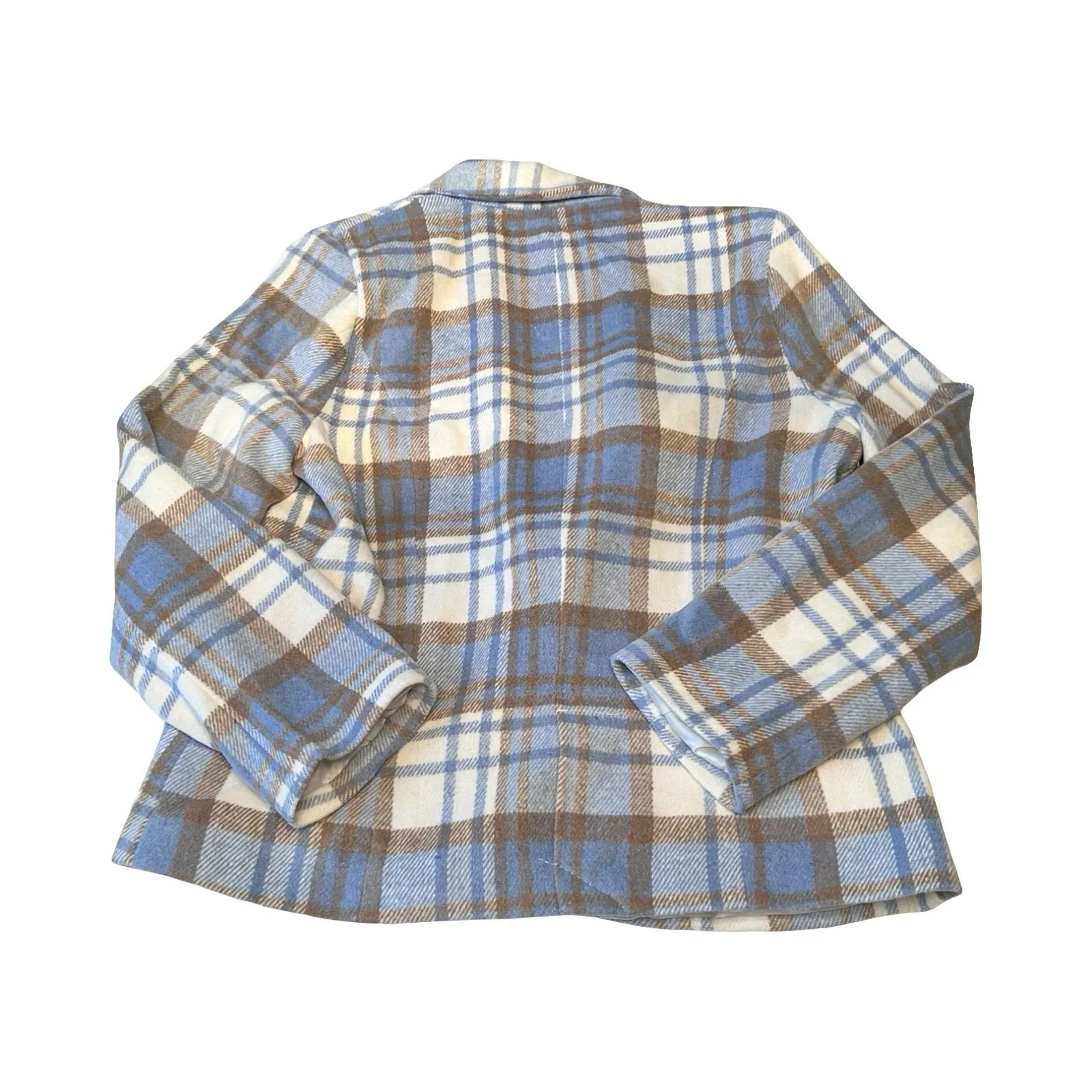 Sage The Label Women's Size M Plaid One Button Blazer Jacket Soft Winter Glam - Image 5