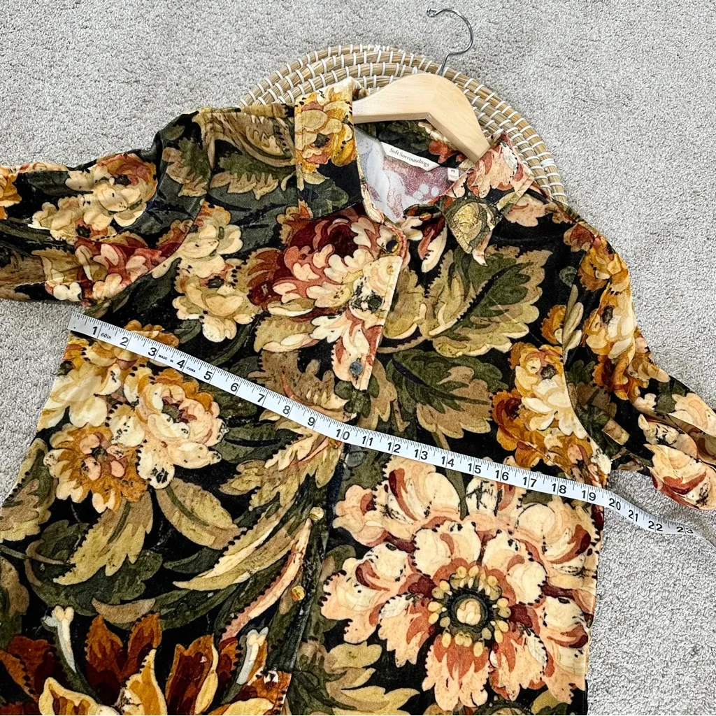 Soft Surroundings Icon Silk Velvet Poets Tunic Shirt Longsleeve in Multicolor PS - Image 14