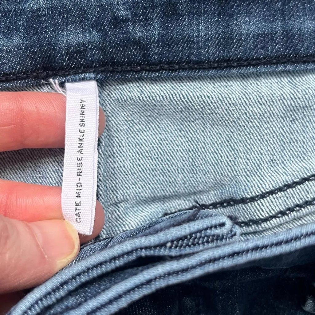 Rag & Bone Cate Mid Rise Ankle Skinny Blue Denim Jean Pants Classic Size 31 - Image 6