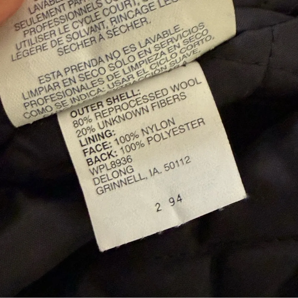 DeLONG Black Letterman Jacket Snap Front Leather Sleeves juniors size XL Size M - Image 10