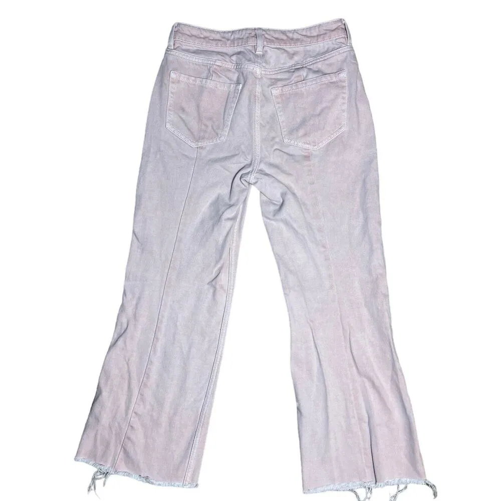 & Other Stories Light Pink High-Rise Frayed Hem Straight Leg Ankle Denim Size 26 - Image 2