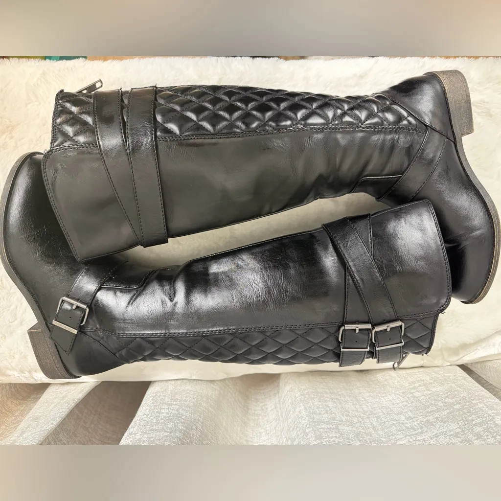 Madden Girl “Calinda” Quilted Knee-High Riding Boots – Black, Size 7.5 - Image 7