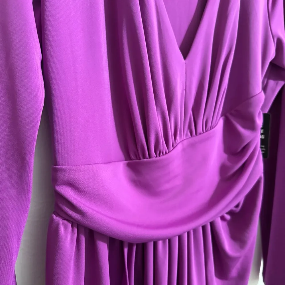 NWT ✨ Express purple v-neck faux wrap going out party dress, size small - Image 3