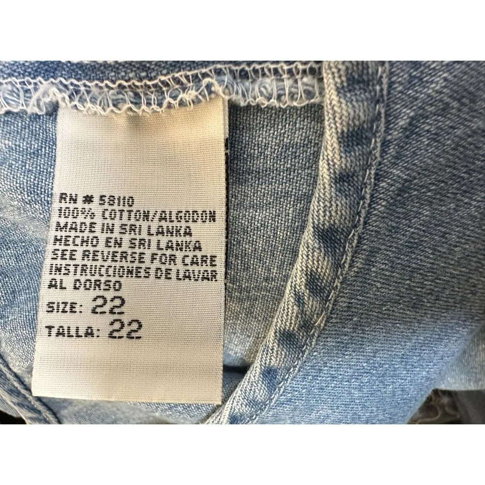 Vintage Sleeveless Denim Modest Maxi Dress Small Slits at Ankle Women's Size 22 Blue - Image 4