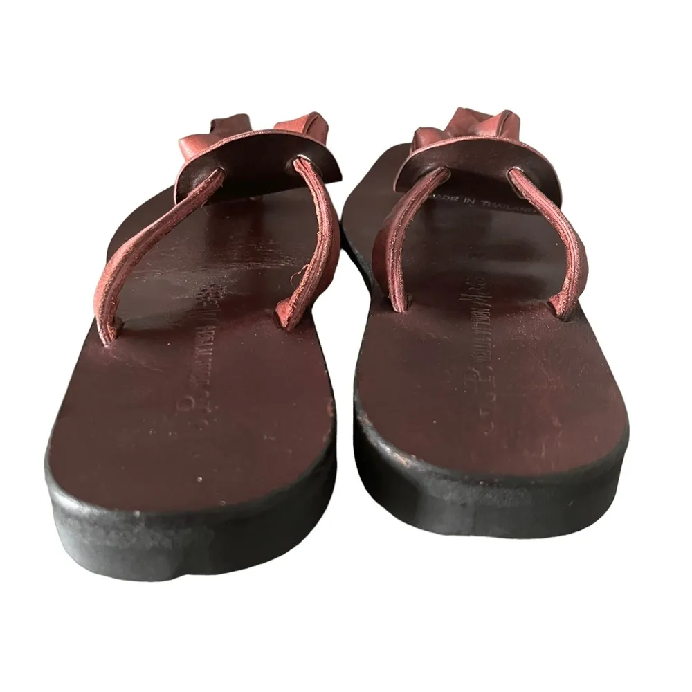 J.P. & Mattie Leather Handmade Thong Sandals Brown Size 7 - Image 5
