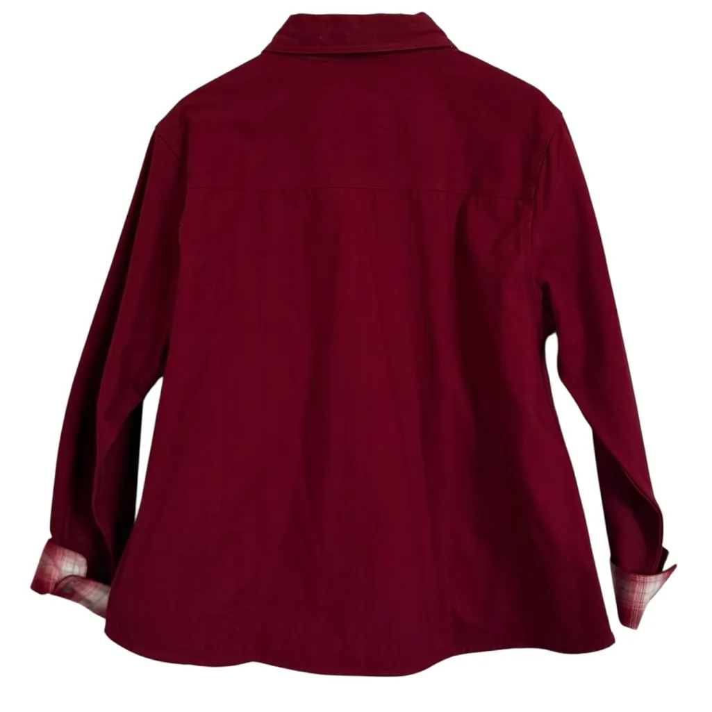 Carhartt Dark Red Womens XL Flannel Lined Canvas Shirt w/ snaps WS006DKR - Image 10