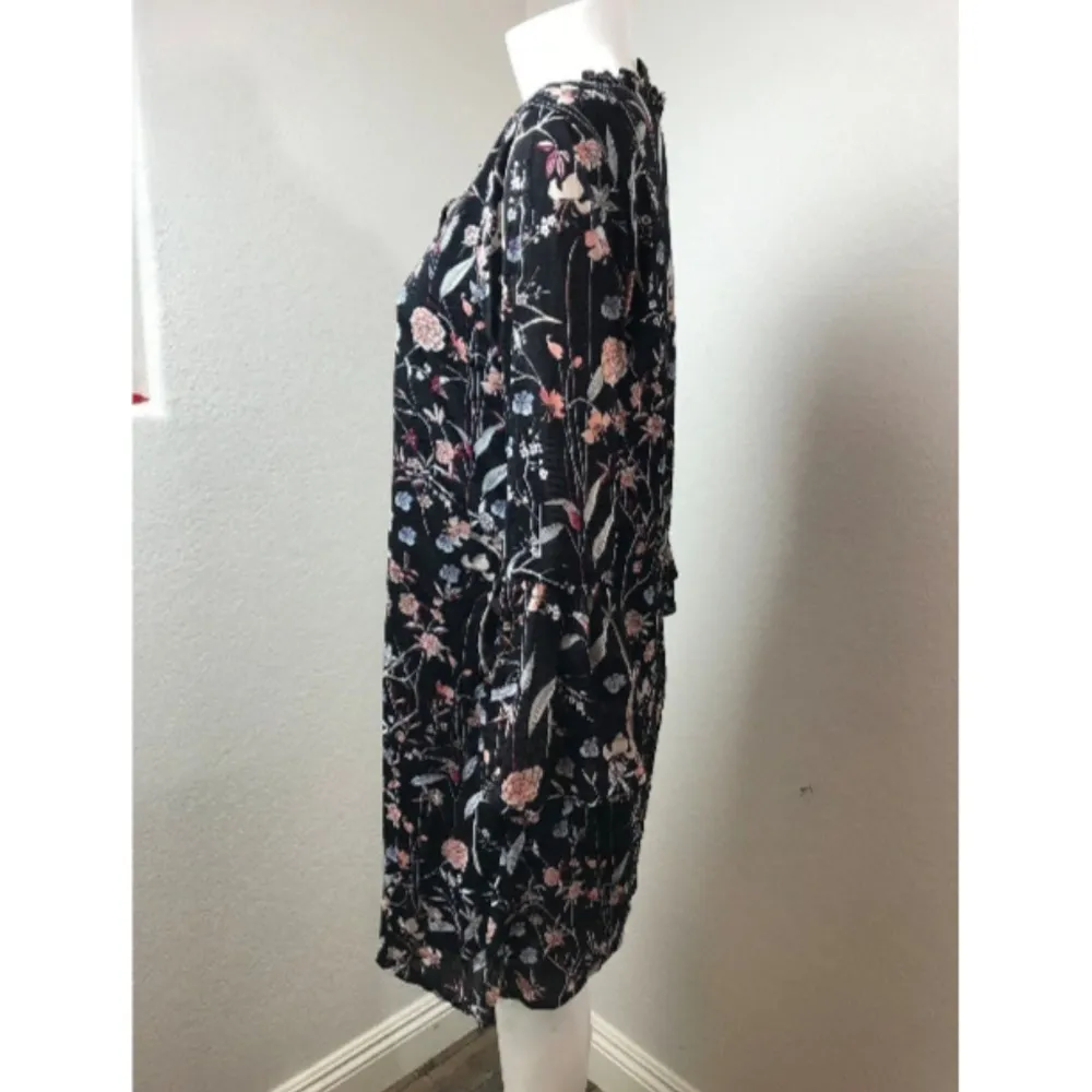 Style & Co Black Floral Dress Medium Knee Length - Image 3