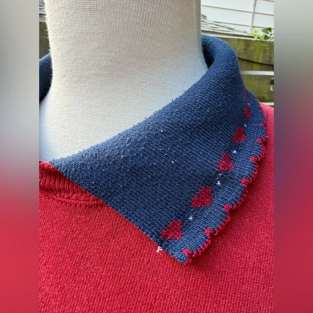 Vintage Nurse Nurse’s Care Gopher Sport Retro Sweater Red Blue Hearts Sweatshirt Size M - Image 6