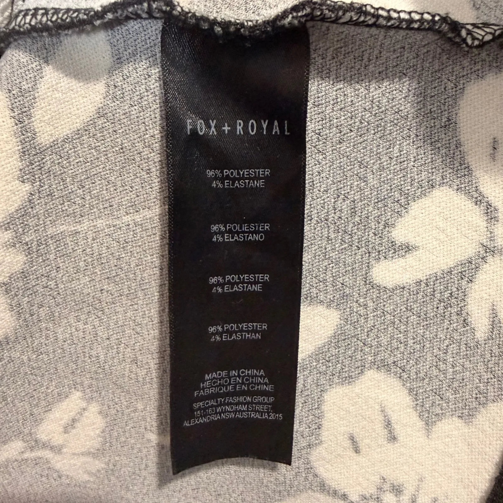 Fox + Royal Black White Floral Fit Flare Dress Plus Size 1X Short Sleeve Scoop - Image 4