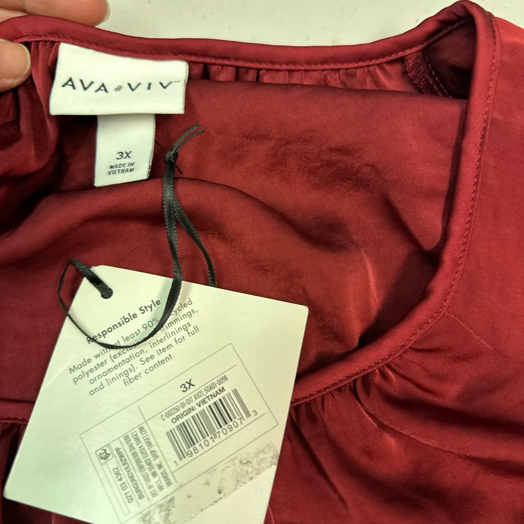 Ava & Viv Women's Burgundy Midi Dress - Image 6