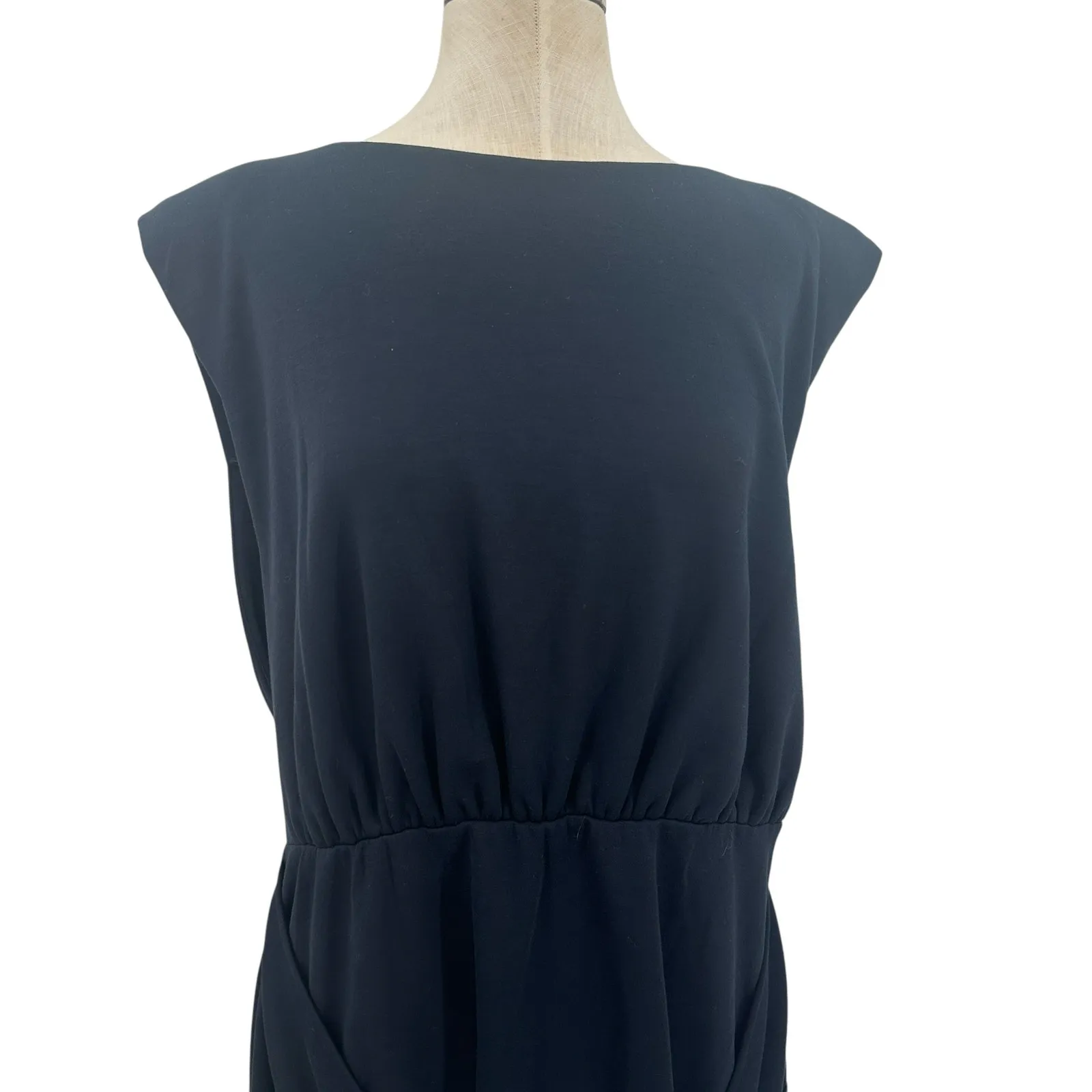 Free People Runaway Knit Mini‎ Dress Sleeveless Draped Black Size XL - Image 4