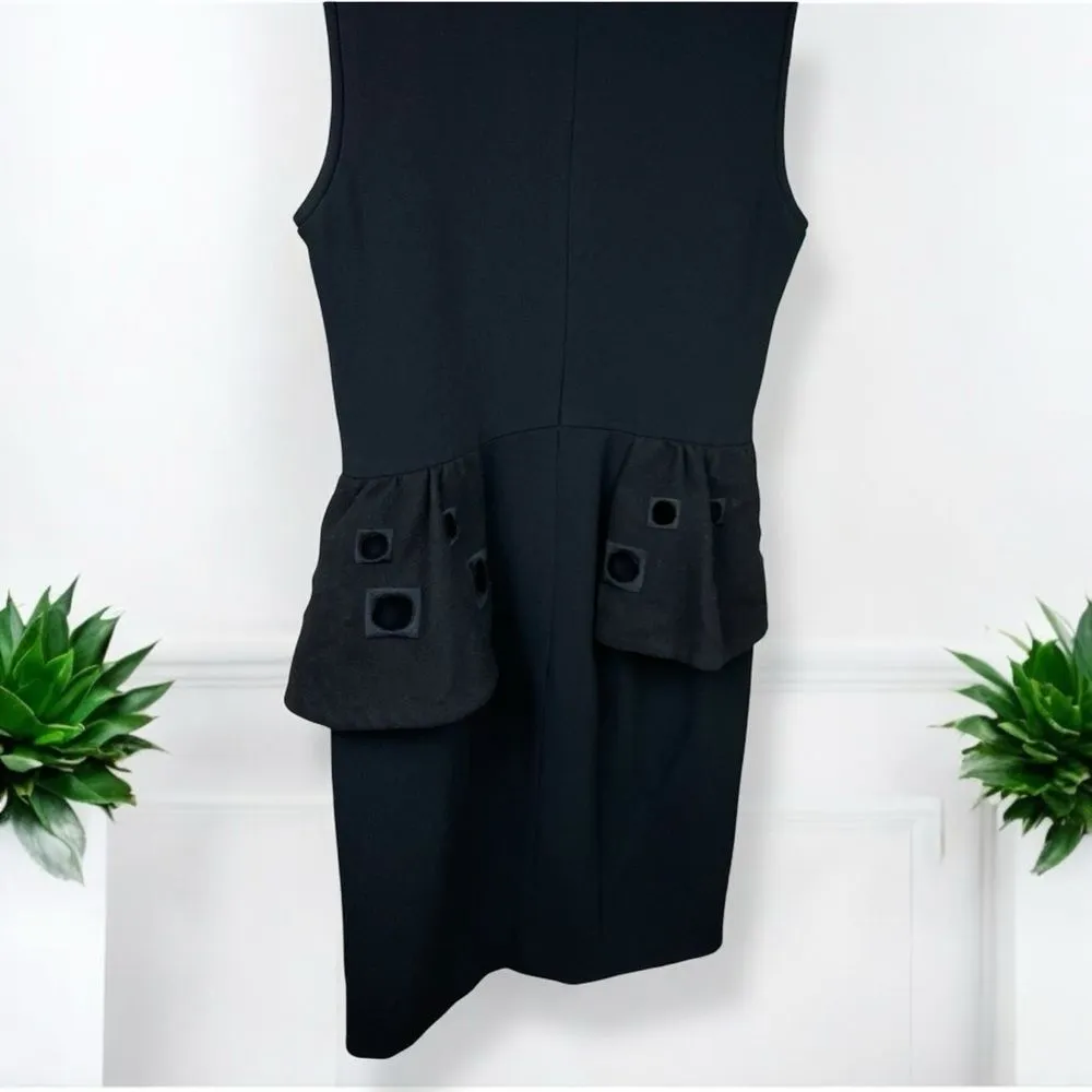 Tibi Wool / Cashmere Peplum Sheath Dress with Embroidered Eyelet Detail - 2 - Image 9