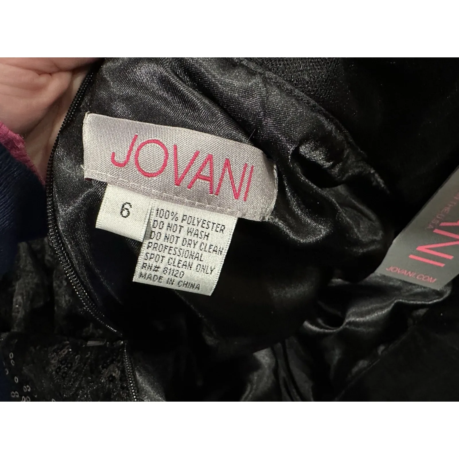 Jovani Embroidered Tiered Ballgown with Slit in black Sz 6 NEW - Image 7