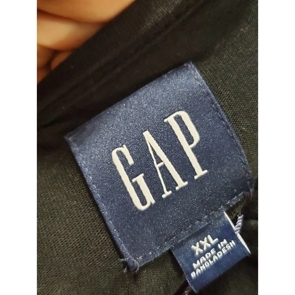 Gap Women Black Solid Cotton Eyelet Detail On Sleeve Casual Top Blouse Size XXL - Image 9