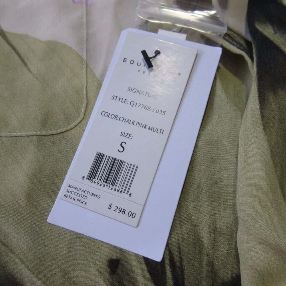 NWT Equipment Signature in Chalk Pink Digital Floral Silk Button Down Shirt S - Image 3