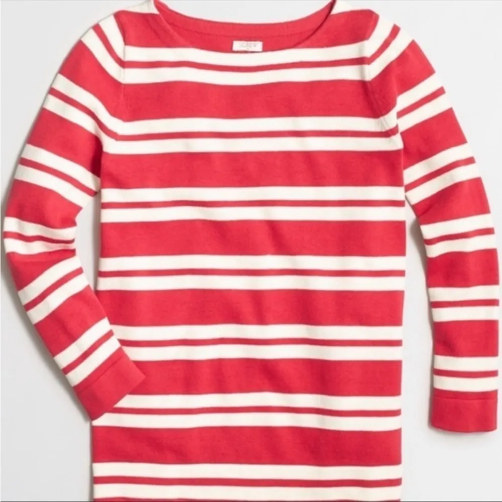 J. Crew • Cherry Red Striped Boatneck Sweater - Image 9