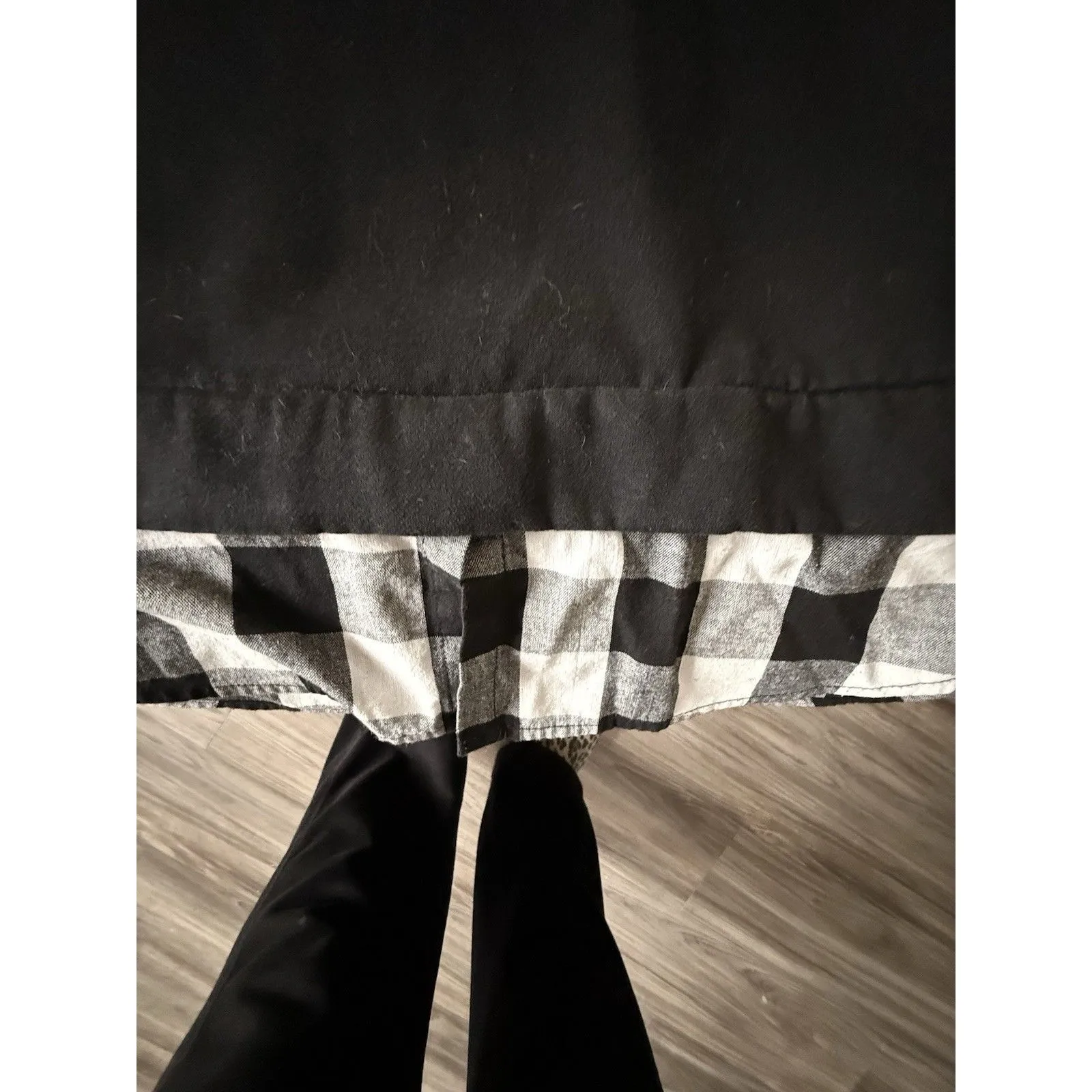 EA Selection Buffalo Plaid Hoodie Women's Size L Black Size L - Image 2