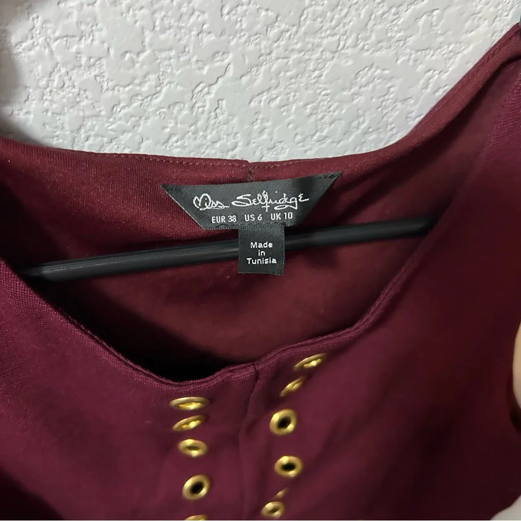 Miss Selfridge Red Bodycon Dress SIZE 6 - Image 4