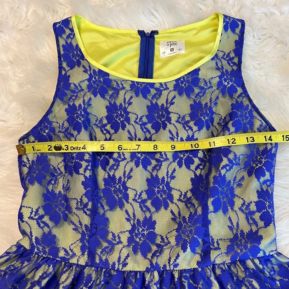 Mac + Jac Fit and Flare Dress Juniors Medium Lace Overlay Above Knee 33β Party Size undefined - Image 8