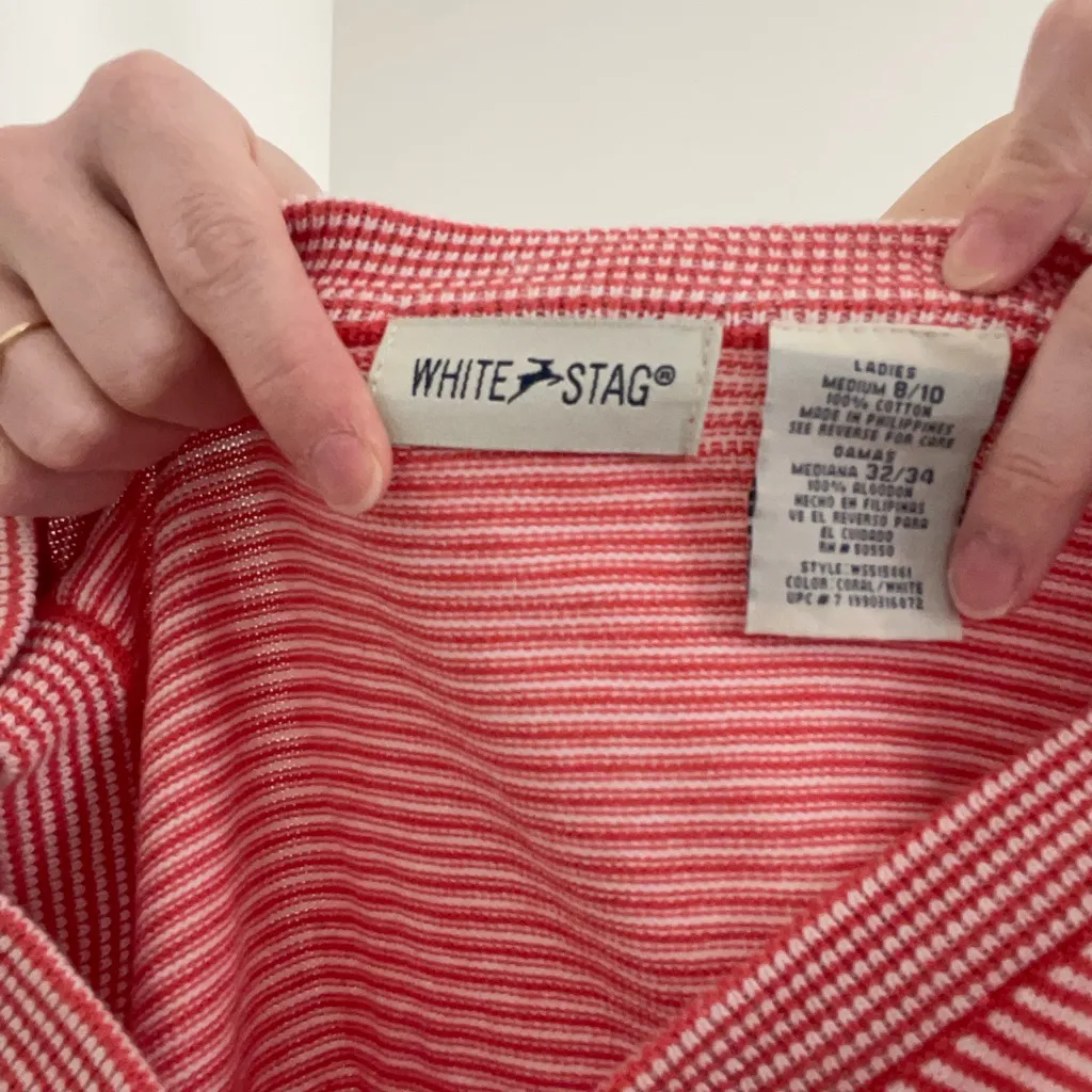 White Stag Red and White Striped Tank Top - Image 4