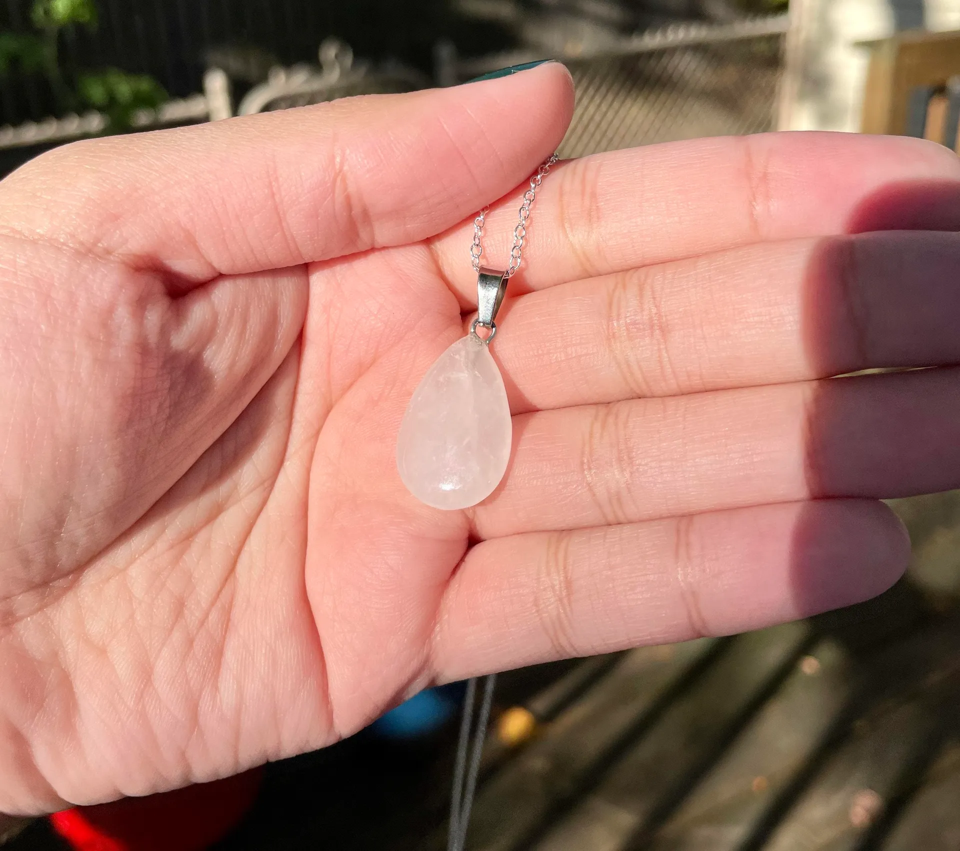 Boutique Clear Quartz Teardrop Necklace  - Image 6