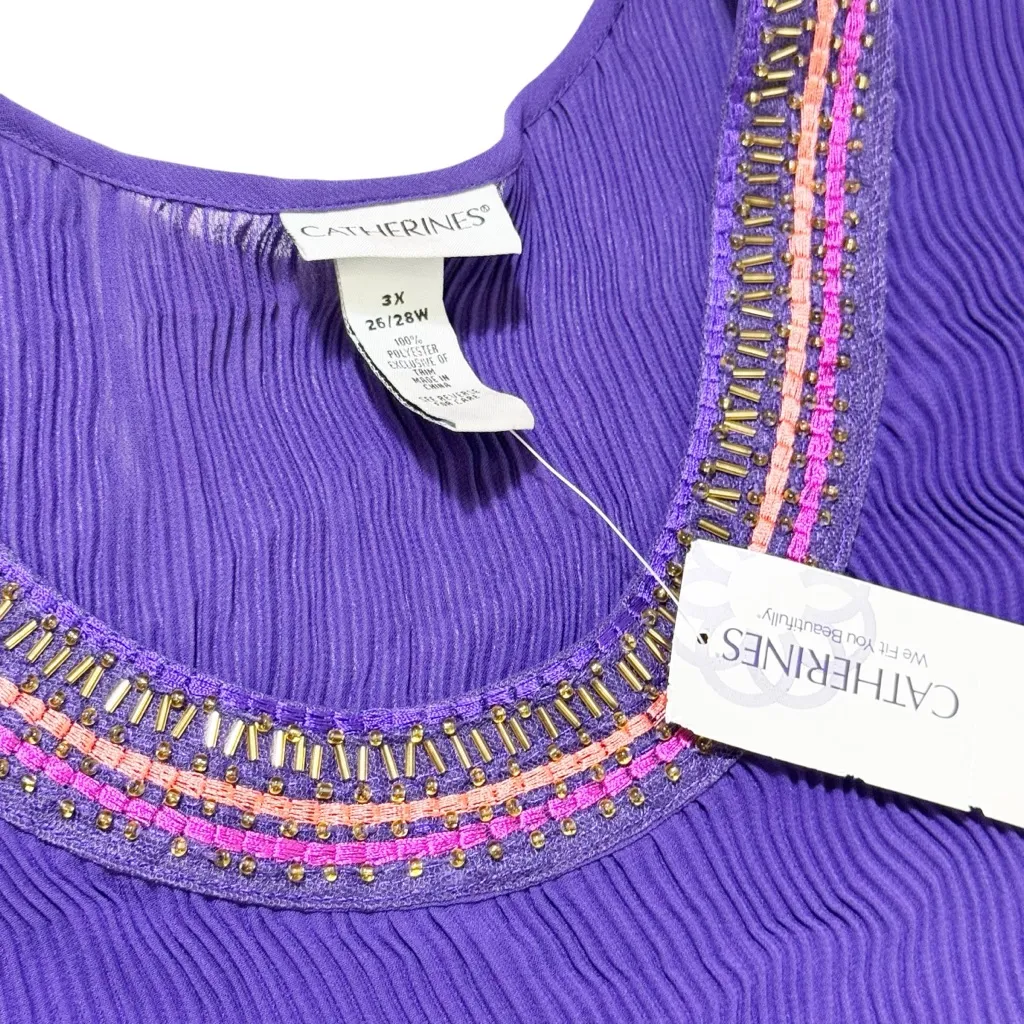 Catherines Asymmetrical Beaded Tank size‎ 3X - Image 7
