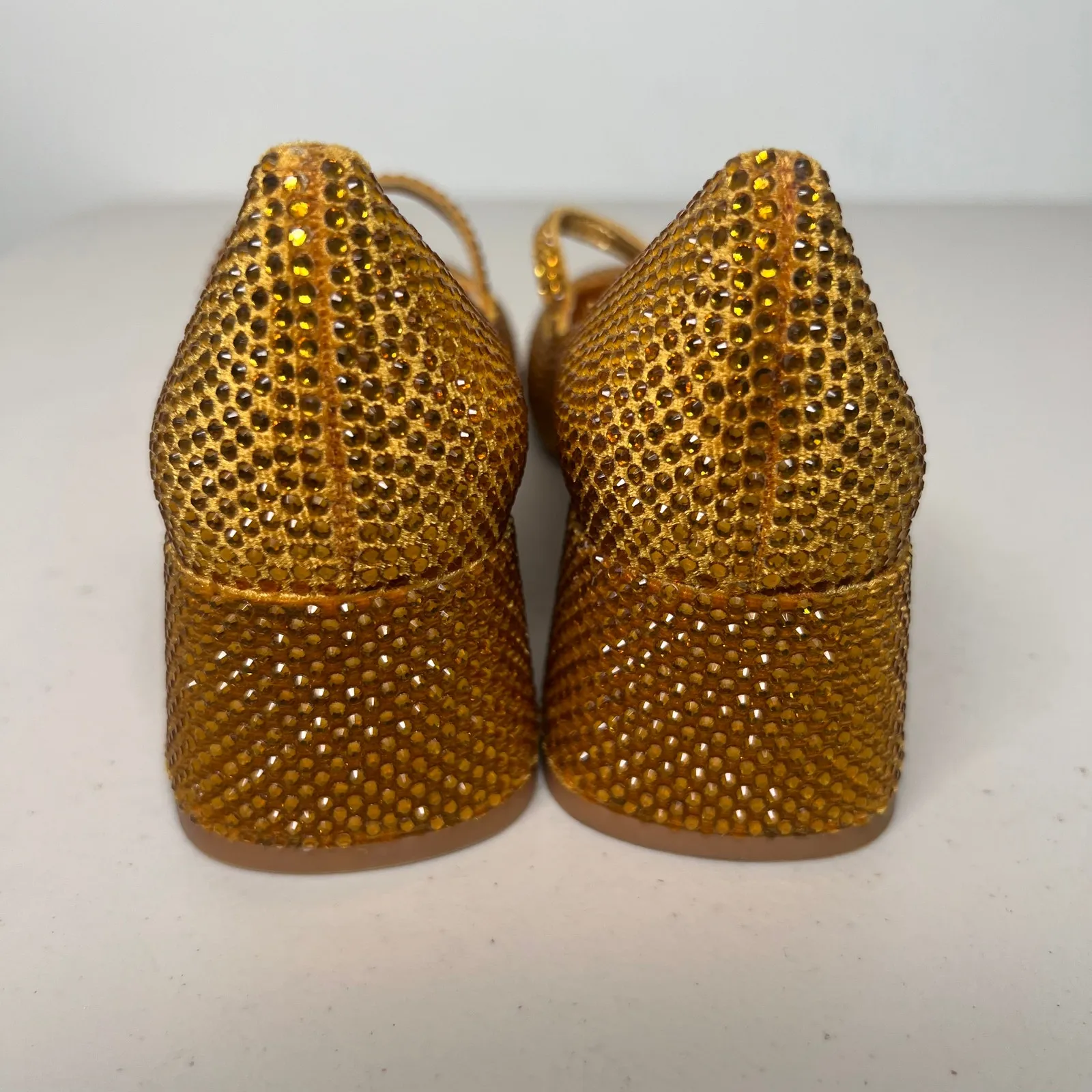 Jeffrey Campbell Gold Velvet Regal Mary Jane Pump Size 5 - Image 5