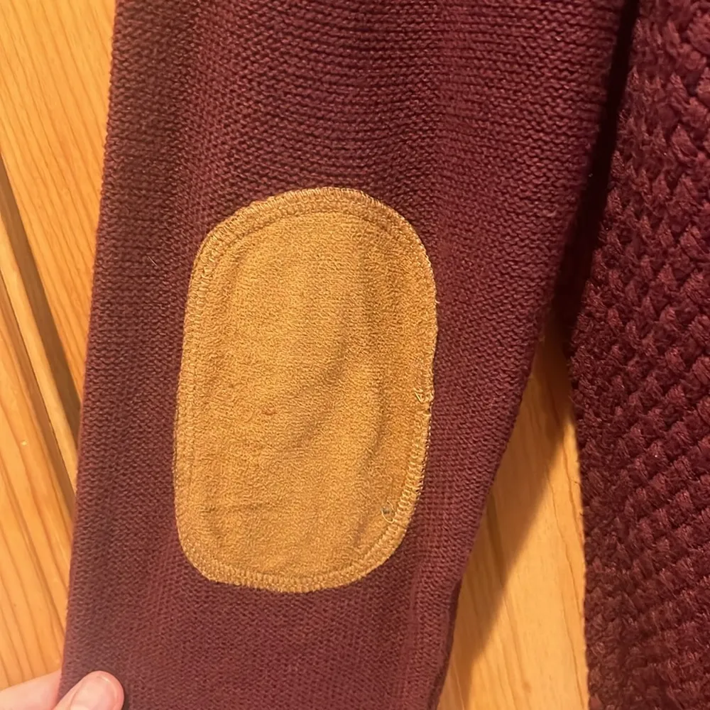 Lety & Me Josey burgundy elbow patch knitted pullover sweater size xlarge . Purple - Image 7