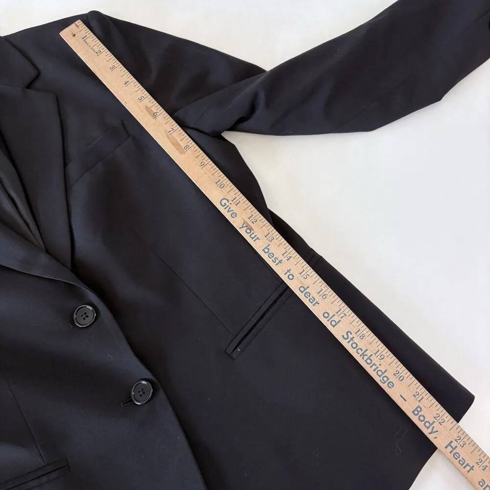 96% Wool Schoolboy Women Sz 6 Blazer Career Preppy Stretch Black - Image 8