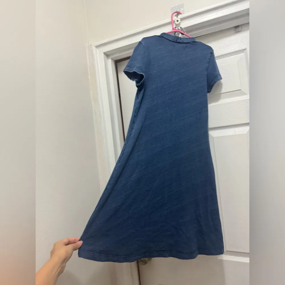 American Eagle Soft & Sexy Size XS Blue Denim V Neck Choker Dress - Image 9