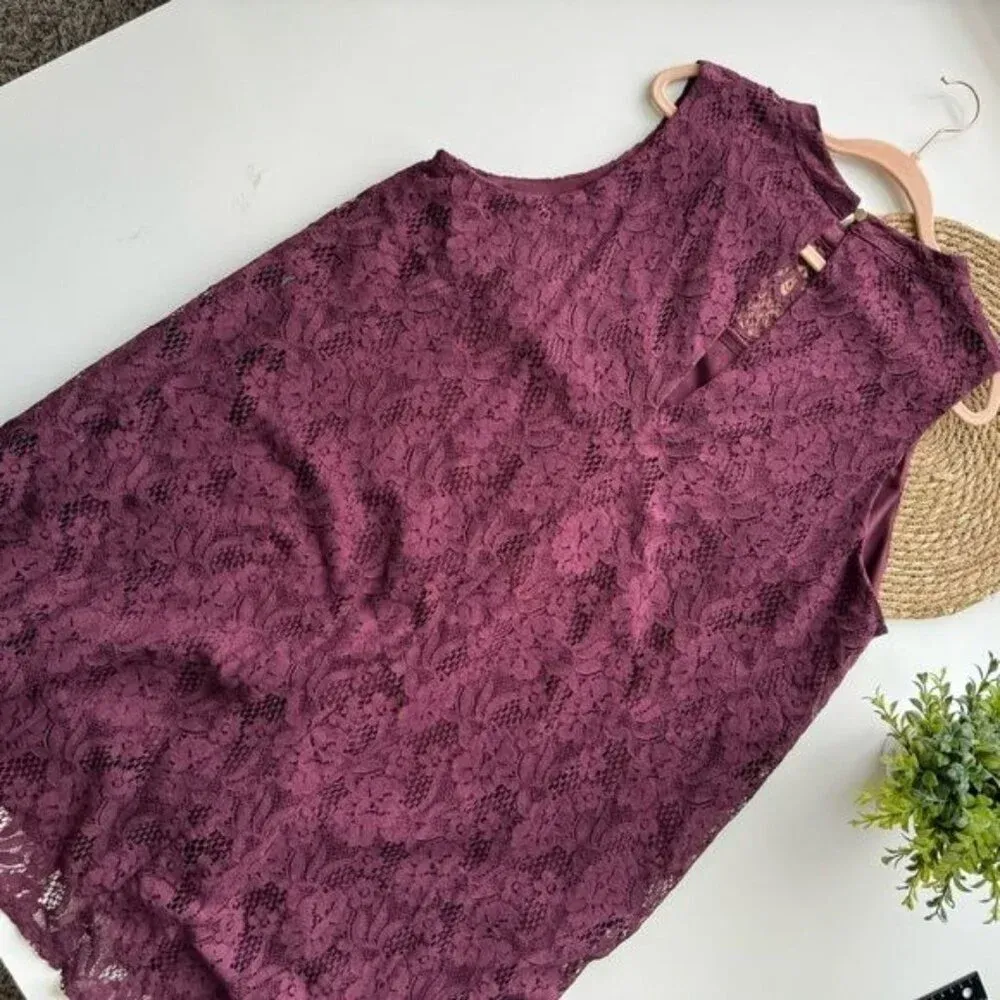 Torrid Burgundy Mini Lace Trapeze Dress Size 3XL‎ - Image 7