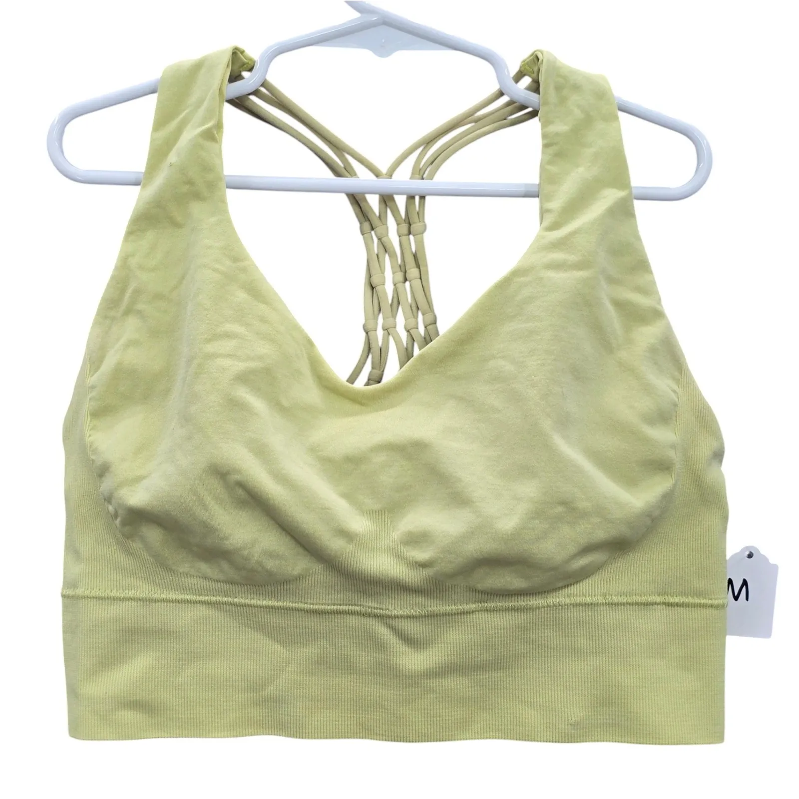 Y2K Green 90s 2000s Crisscross Macrame Retro Activewear Sports Bra Top Medium - Image 2