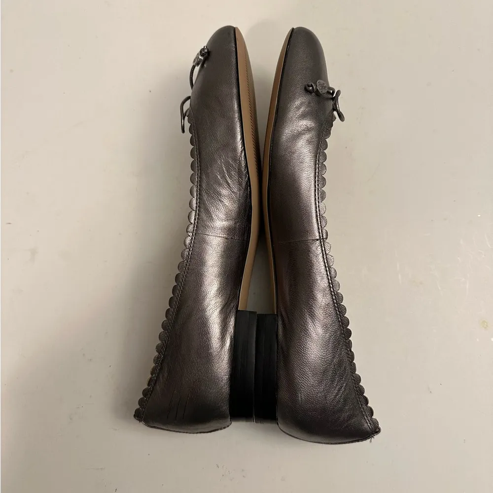 Lauren Ralph Lauren Glennie Leather Ballet Flats Gray Size 10 - Image 5