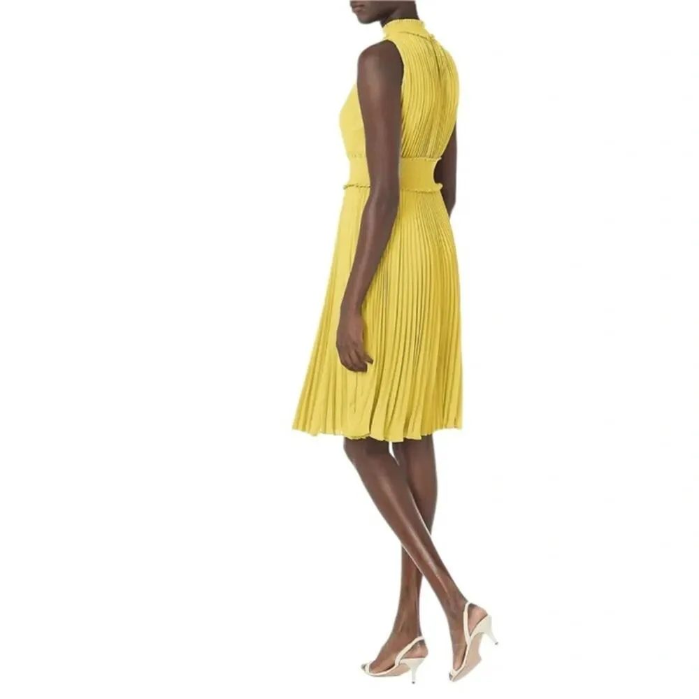 Nanette Lepore Women's Smocked High Neck Pleated
Dress Size 8 - Image 5