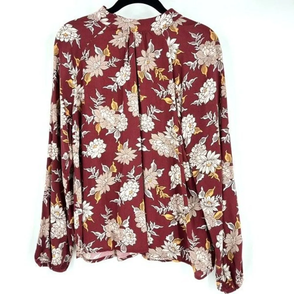 C&C California Floral Blouse Medium Fall Autumn Colors Flowy‎ Loose Bohemian - Image 2