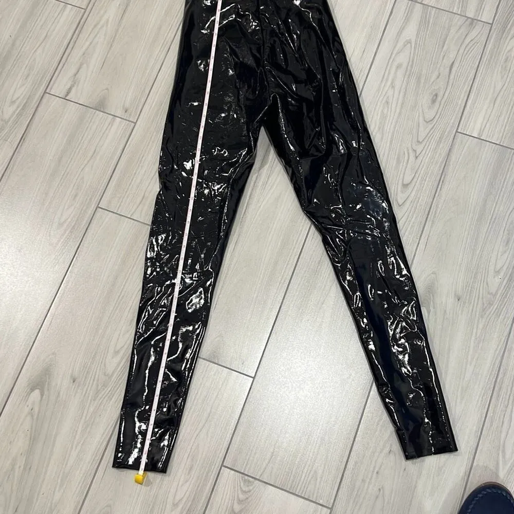 Commando Classic Faux Patent Leather Leggings High Rise Black Pants Women's Sz S - Image 6