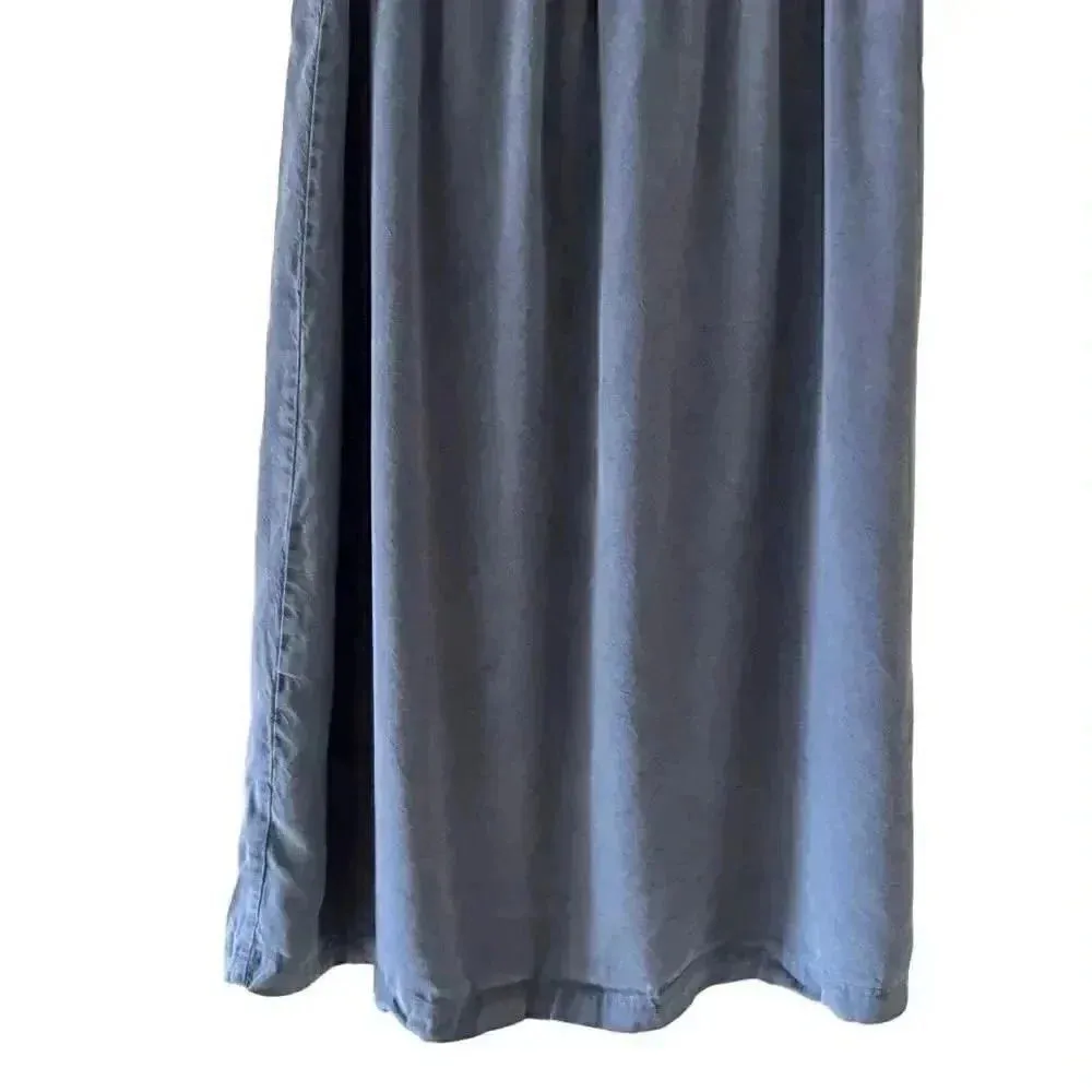 Lauren K Sport Slip On Minimalist Blue Washed Elastic Waist Maxi SZ M # 1936 Gray Size M - Image 3