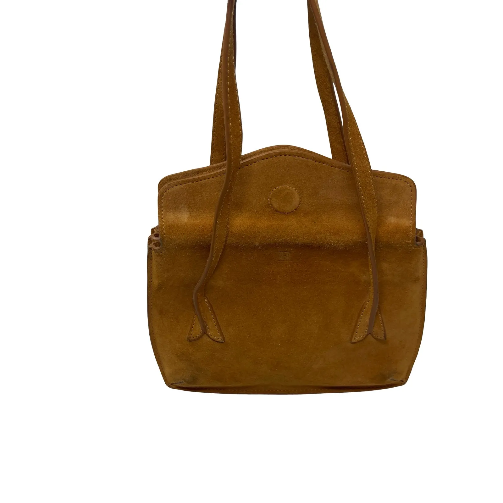Rouje Le J Bag French Suede Leather Handbag in Brown Tan - Image 4