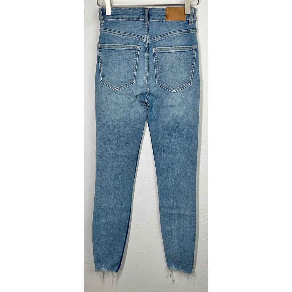 ZARA  Blue Light Wash Distressed Skinny Jeans 2 - Image 5