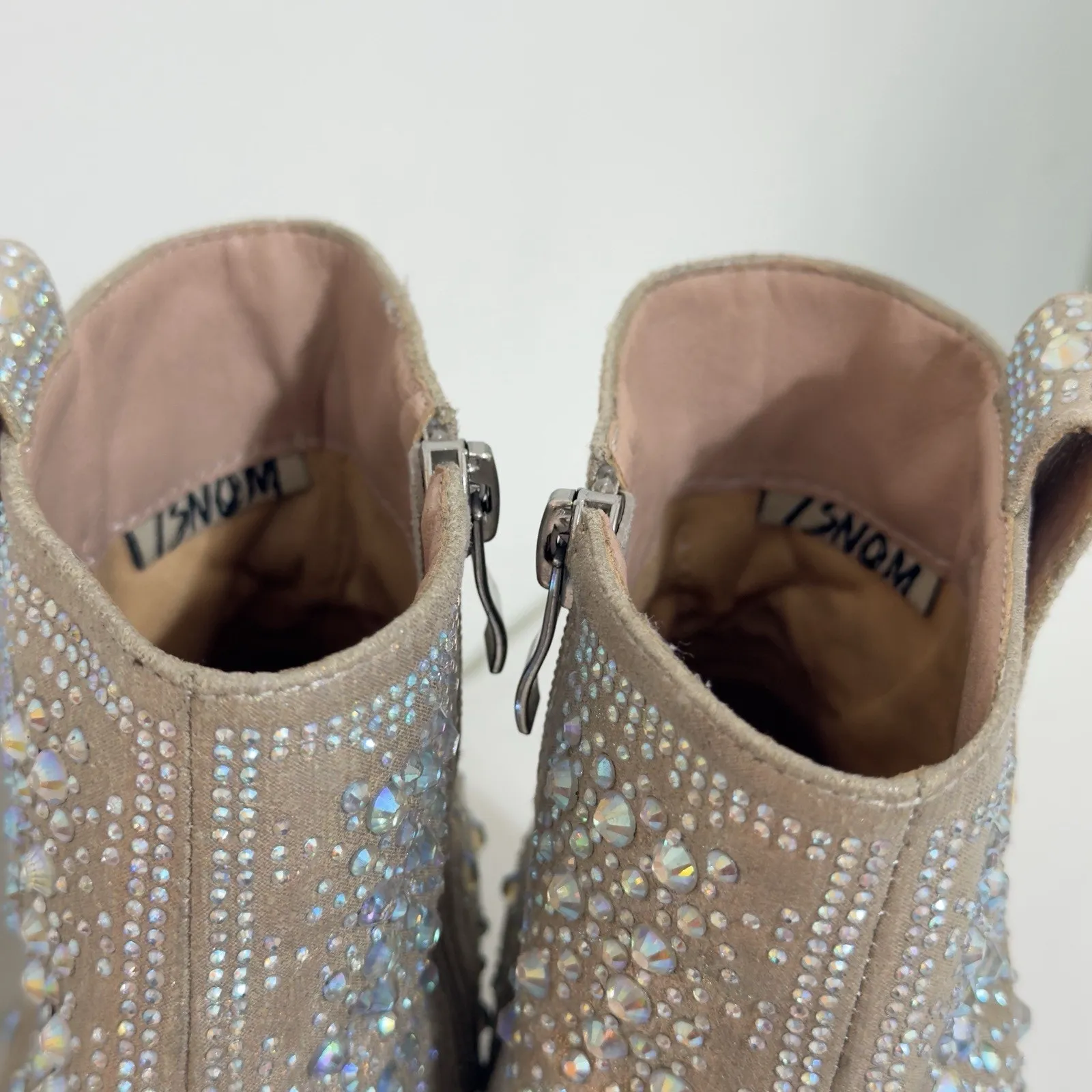 Isnow Women’s Ankle Boots Size 6 – Rhinestone Detail, Sparkly Fashion Silver - Image 11