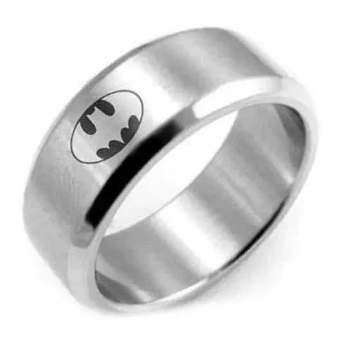 8mm Silver Batman Ring - Image 2