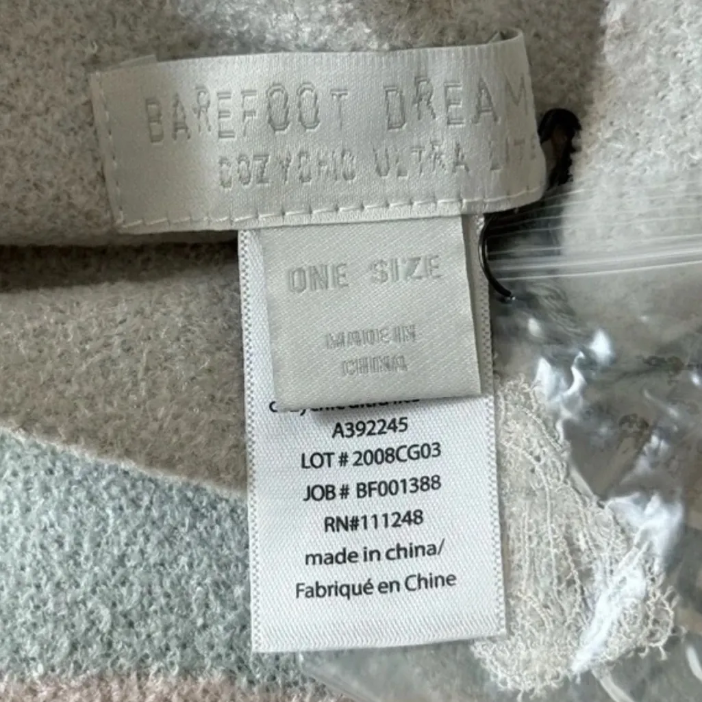 Barefoot Dreams CozyChic Ultra Lite Ocean Breeze Poncho Pink Multi Stripe - Image 5